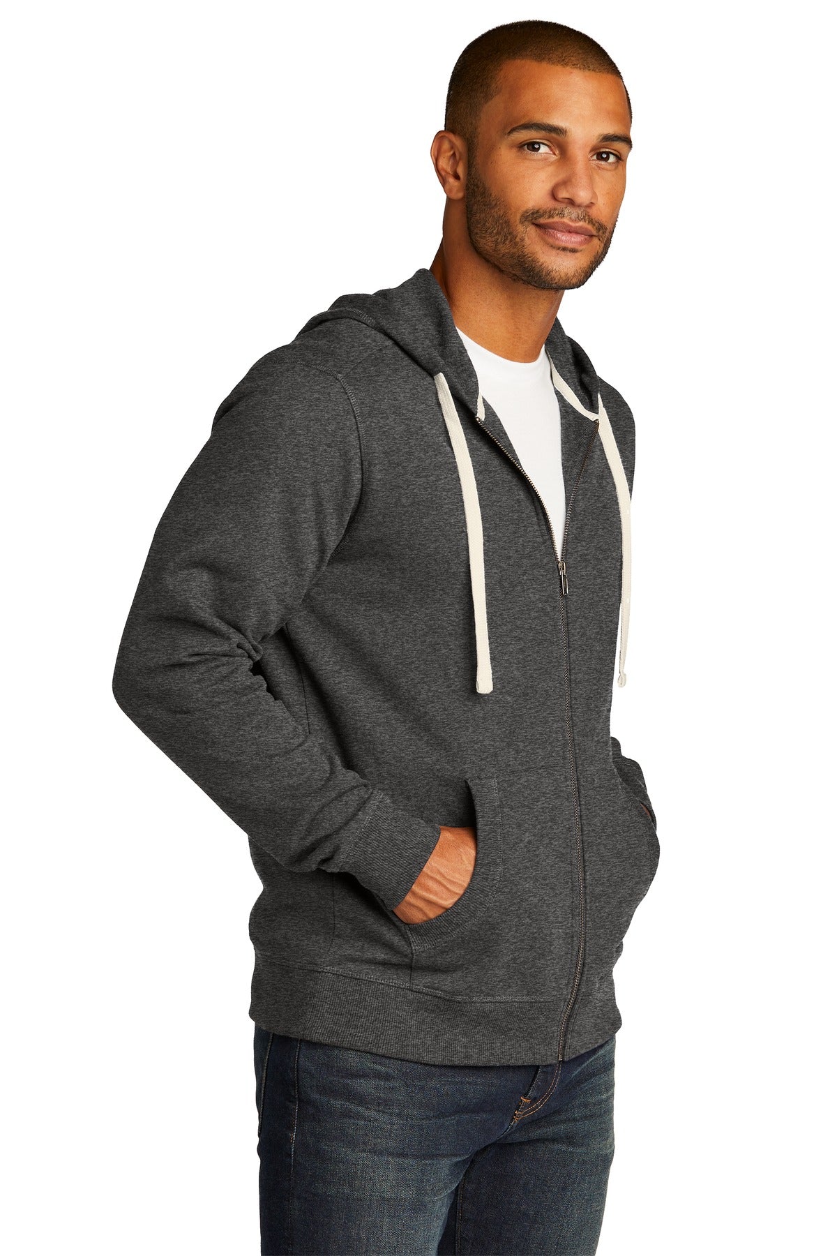 Charcoal Hthr District Re-Fleece Full-Zip Hoodie DT8102