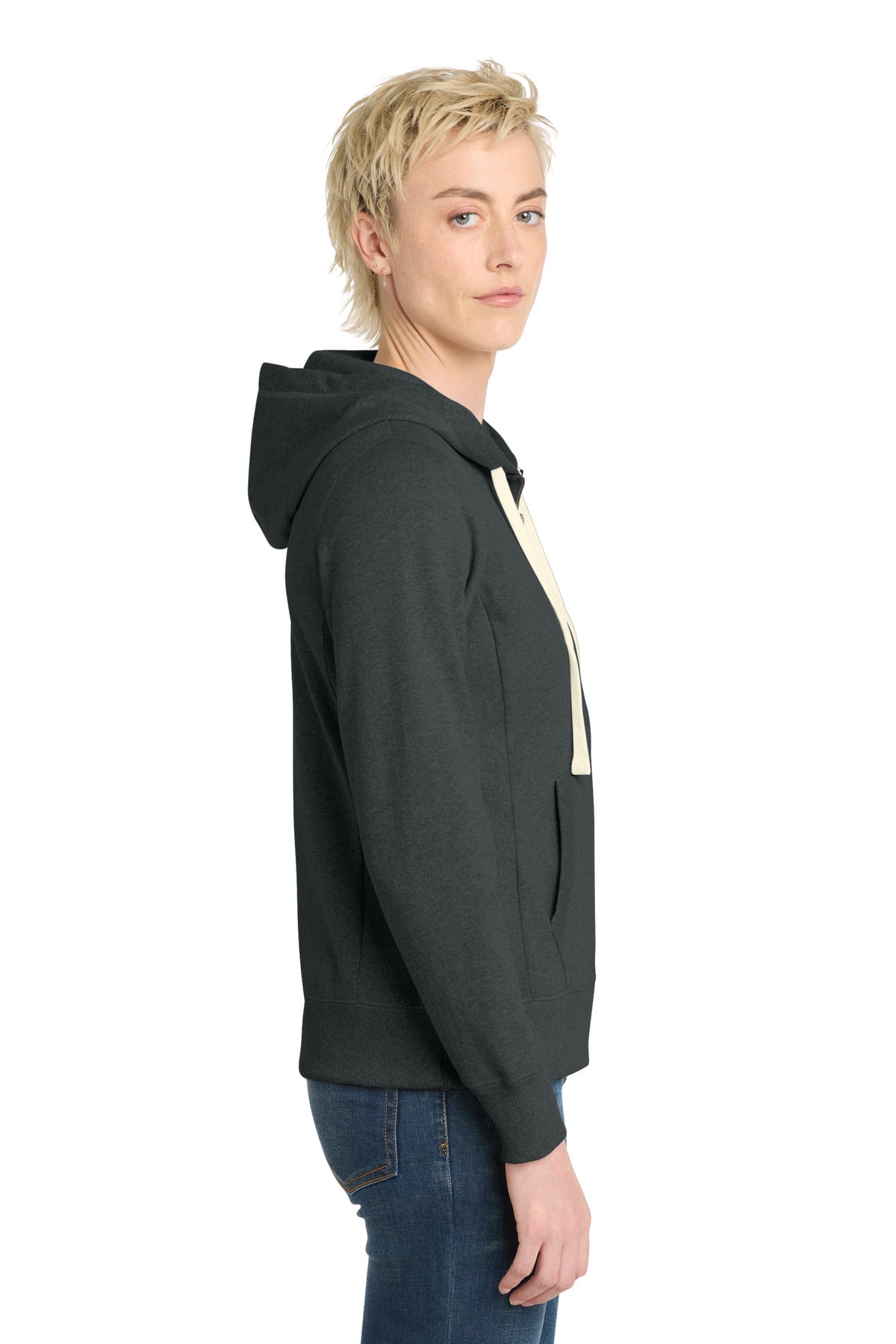 Charcoal Hthr District Women's Re-Fleece Full-Zip Hoodie DT8103