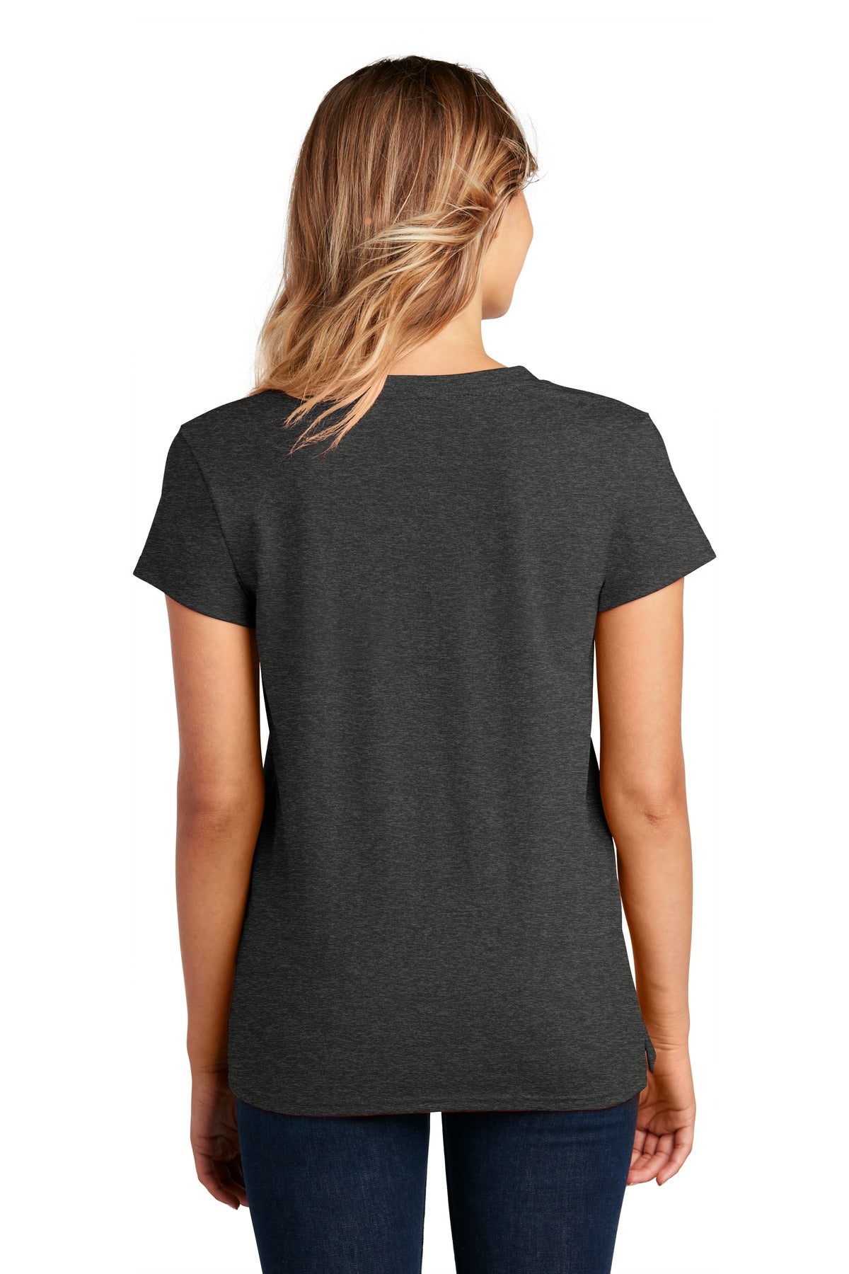 Charcoal Hthr District Women's Re-Tee V-Neck DT8001
