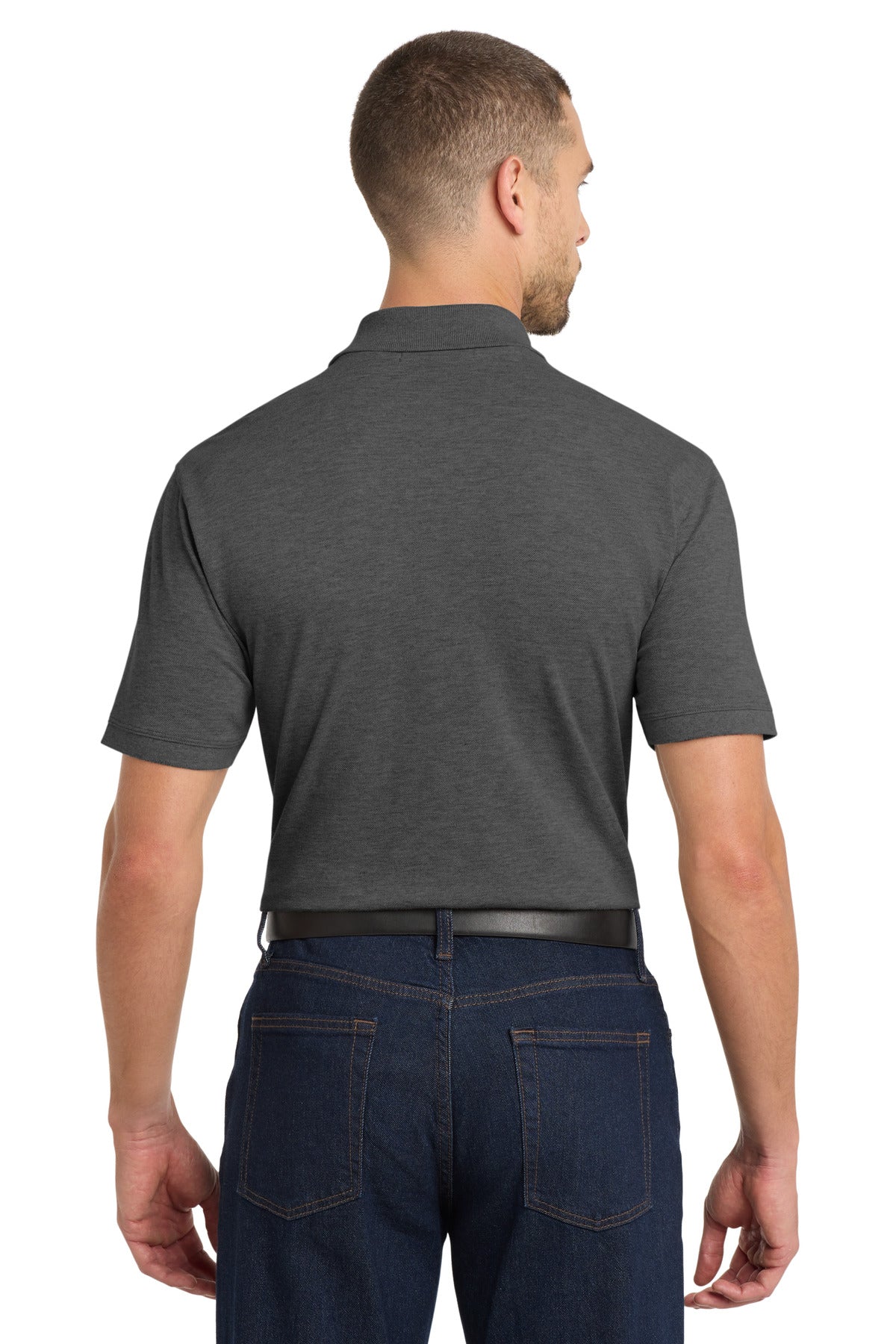 Charcoal Hthr Port Authority EZCotton Polo. K8000