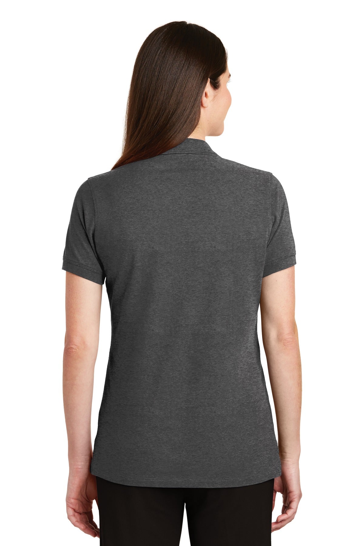 Charcoal Hthr Port Authority Women's EZCotton Polo. LK8000
