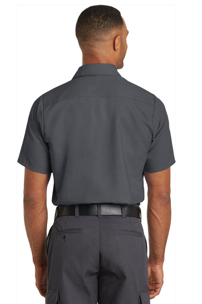 Charcoal Red Kap Short Sleeve Solid Ripstop Shirt. SY60