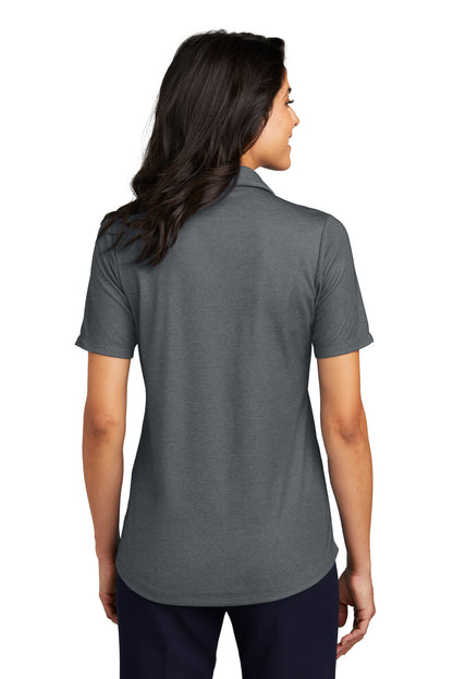 CharcoalHt Port Authority Women's Fine Pique Blend Polo LK830