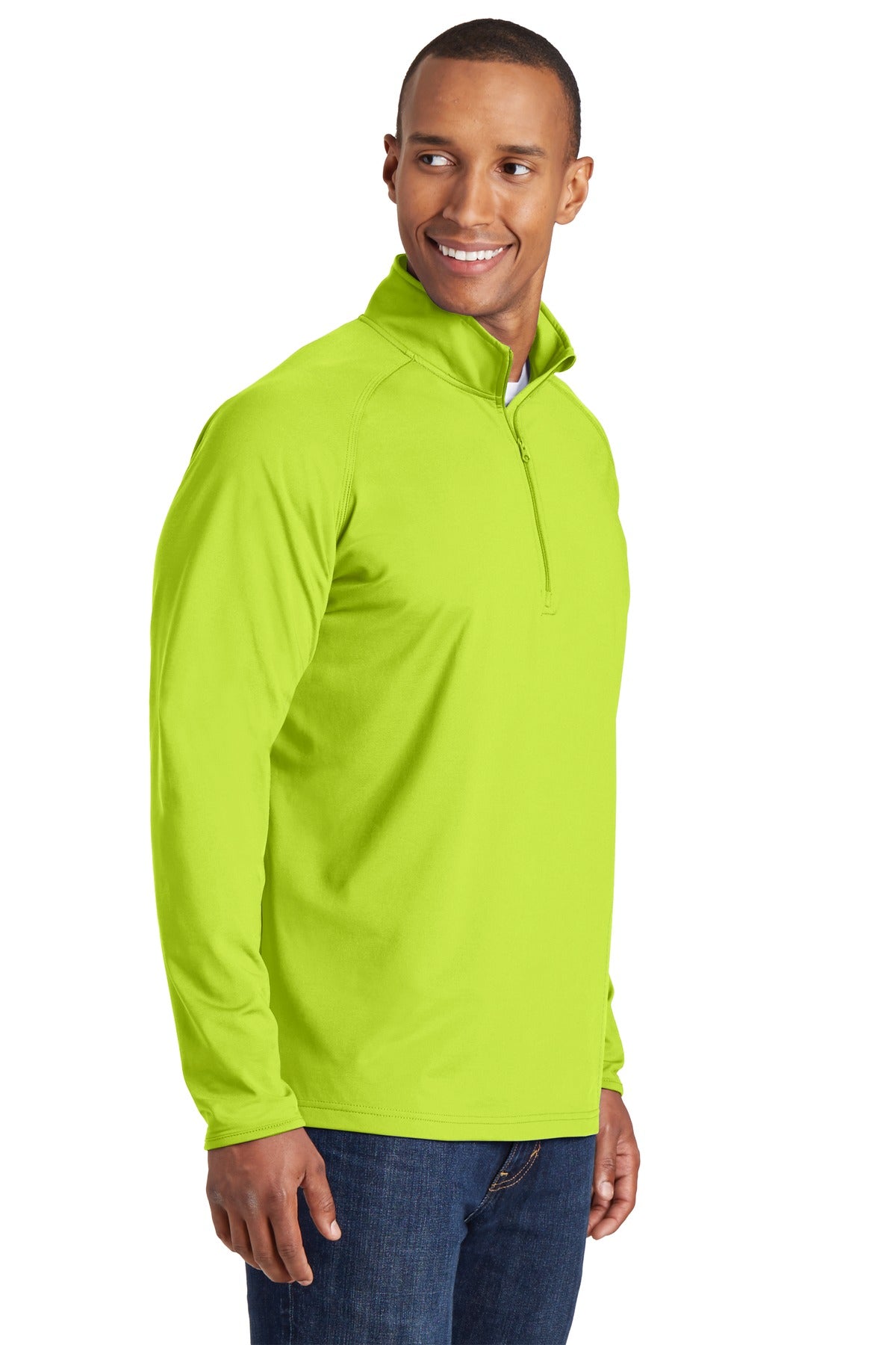 Charge Green Sport-Tek Sport-Wick Stretch 1/4-Zip Pullover. ST850
