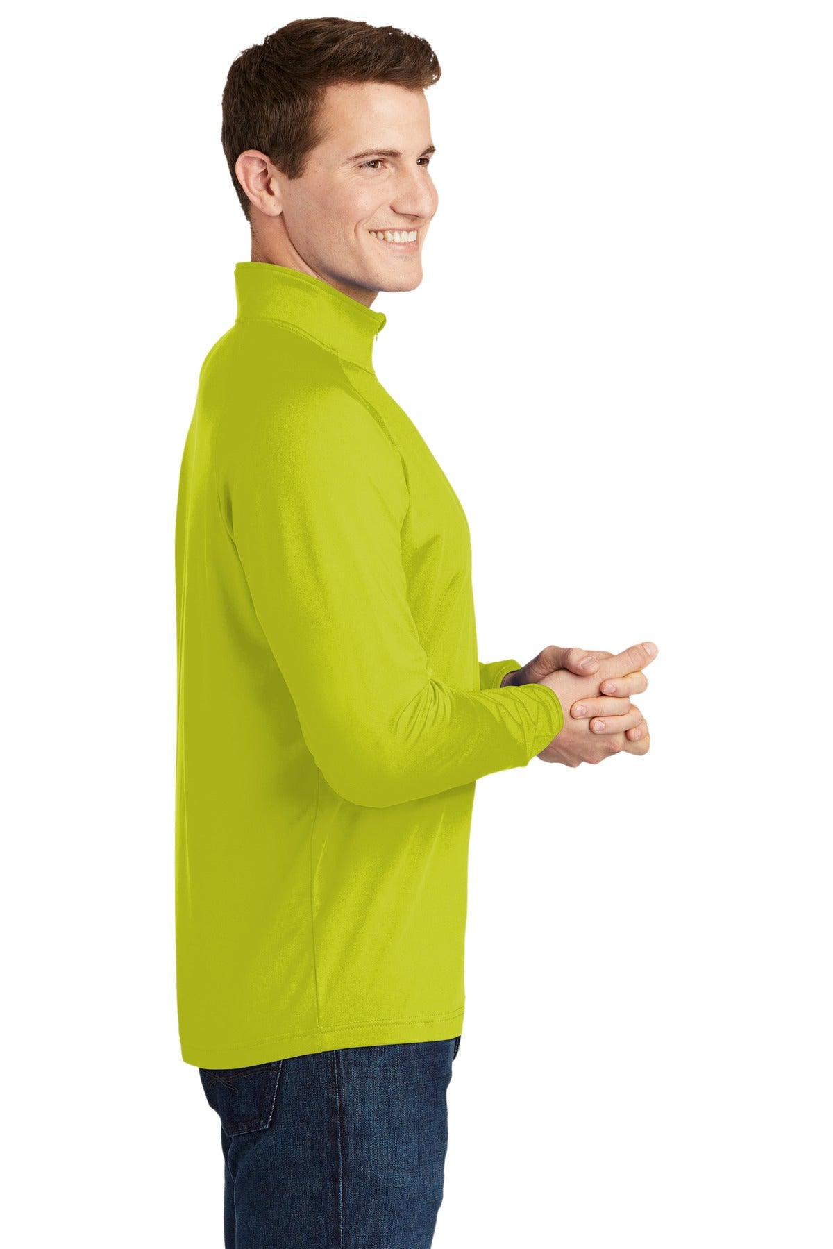 Charge Green Sport-Tek Sport-Wick Stretch 1/4-Zip Pullover. ST850