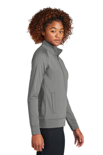 CharGrey Sport-Tek Women's Sport-Wick Stretch Full-Zip Cadet Jacket LST857