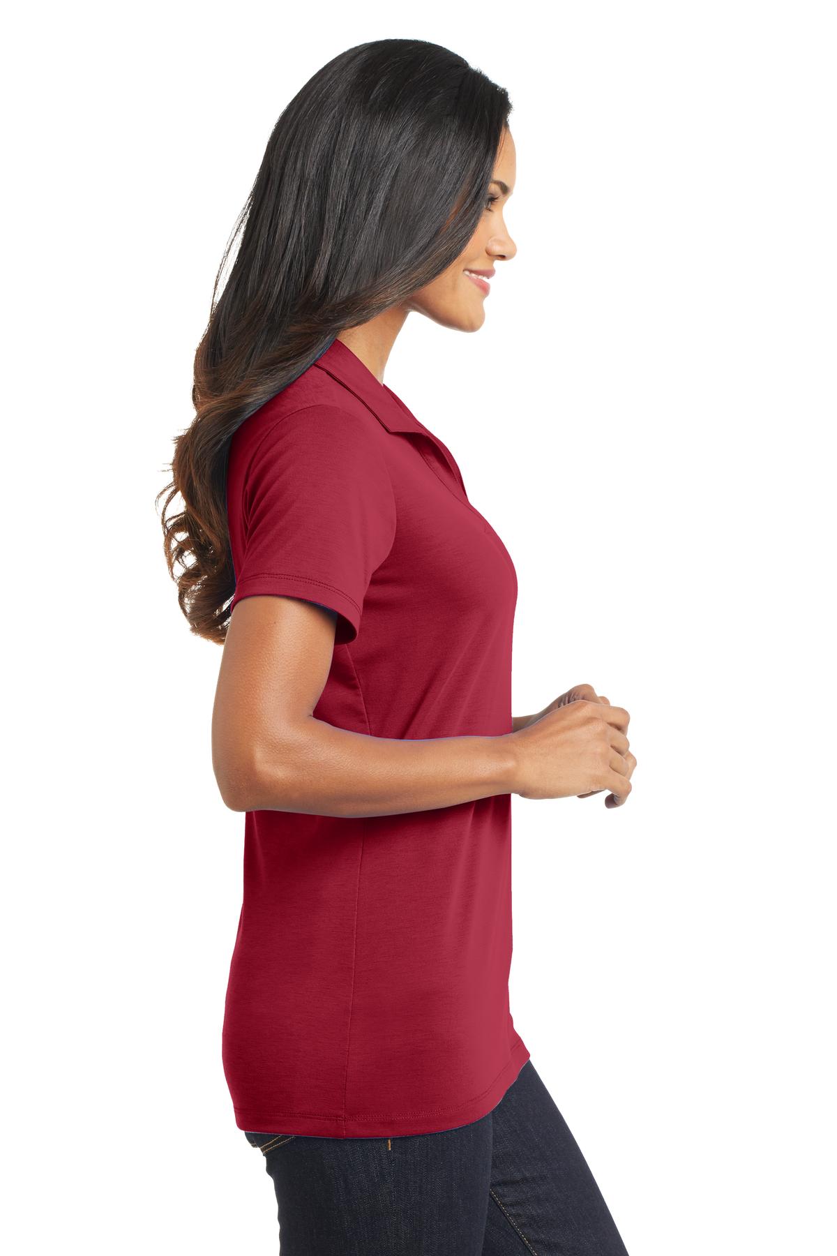 Chili Red Port Authority Women's Cotton Touch Performance Polo. L568