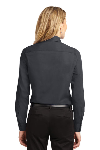Cl Navy/Lt Stn Port Authority Women's Long Sleeve Easy Care Shirt. L608