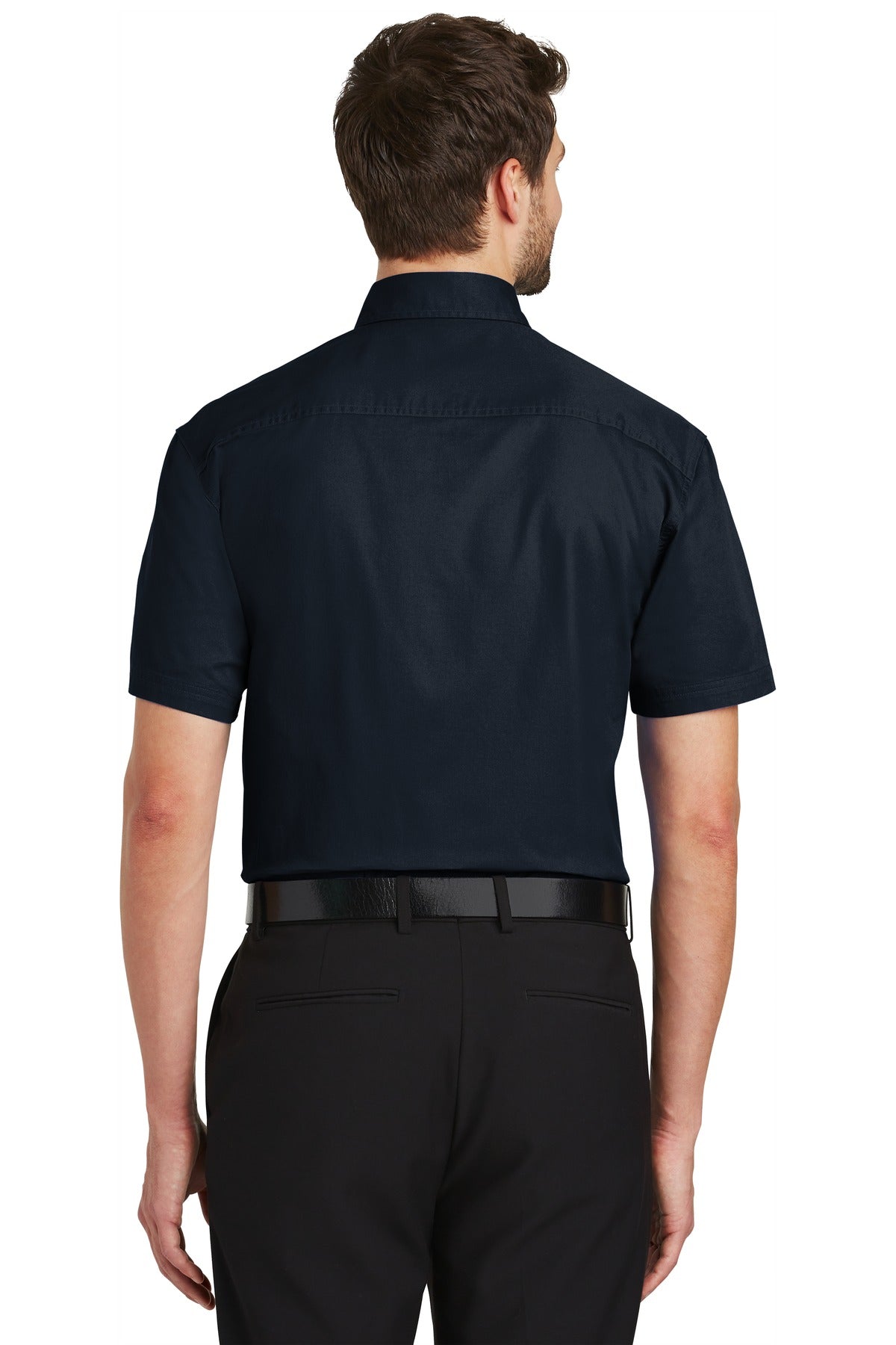 Classic Navy Port Authority Short Sleeve Twill Shirt. S500T