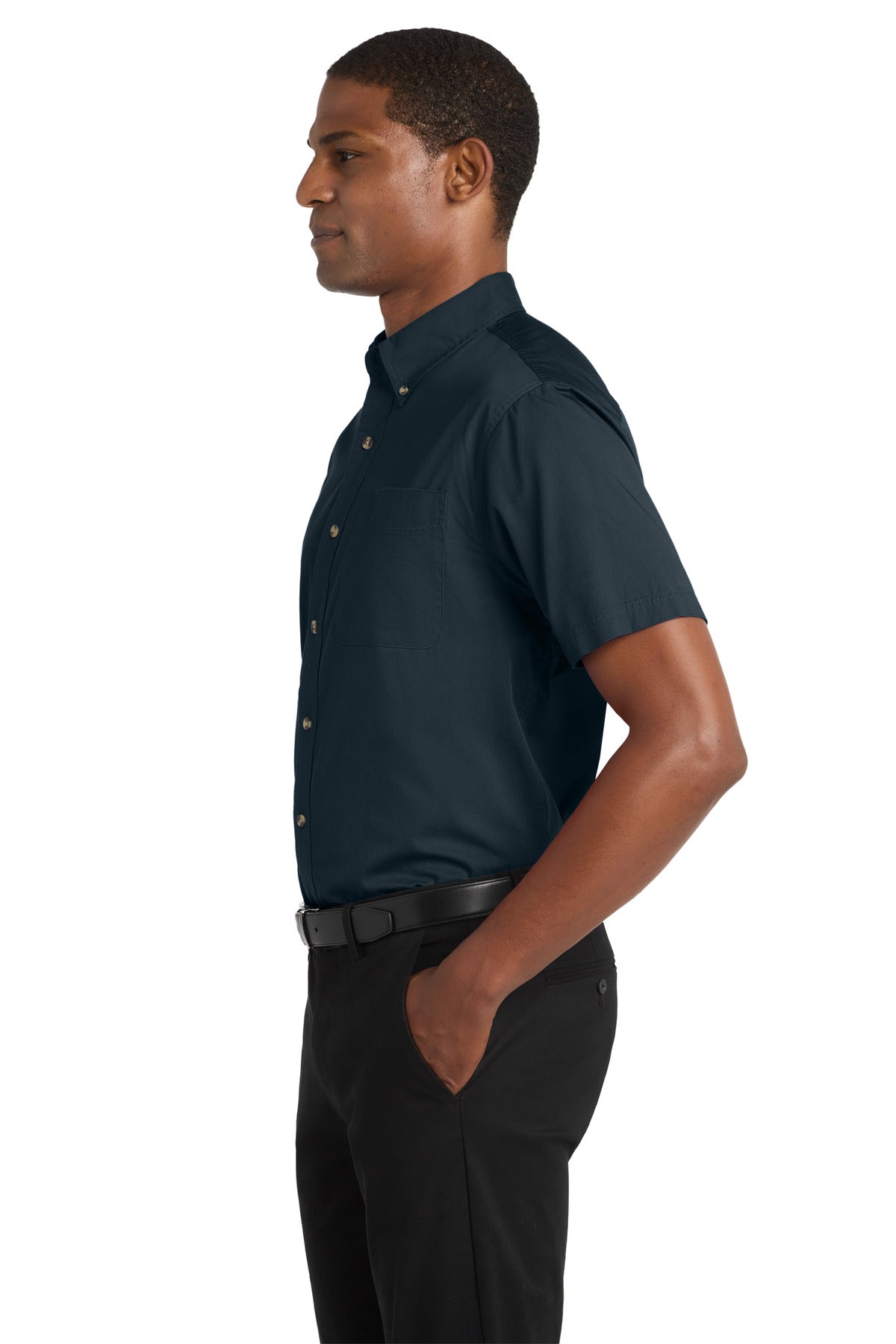 Classic Navy Port Authority Short Sleeve Twill Shirt. S500T