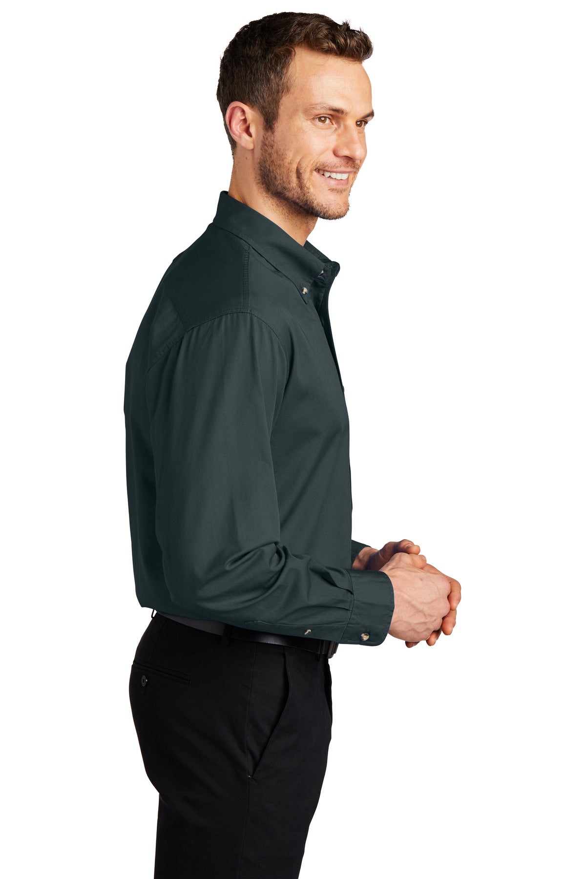 Classic Navy Port Authority Tall Long Sleeve Twill Shirt. TLS600T