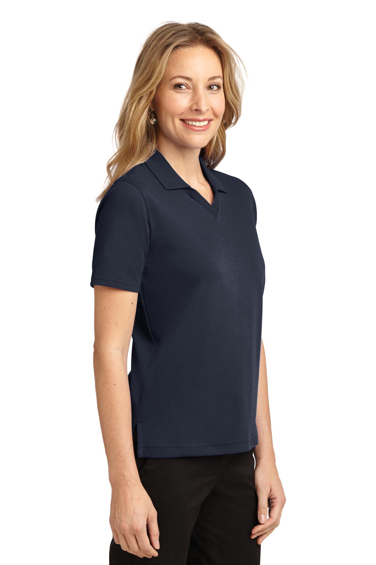 Classic Navy Port Authority Women's Rapid Dry Polo. L455
