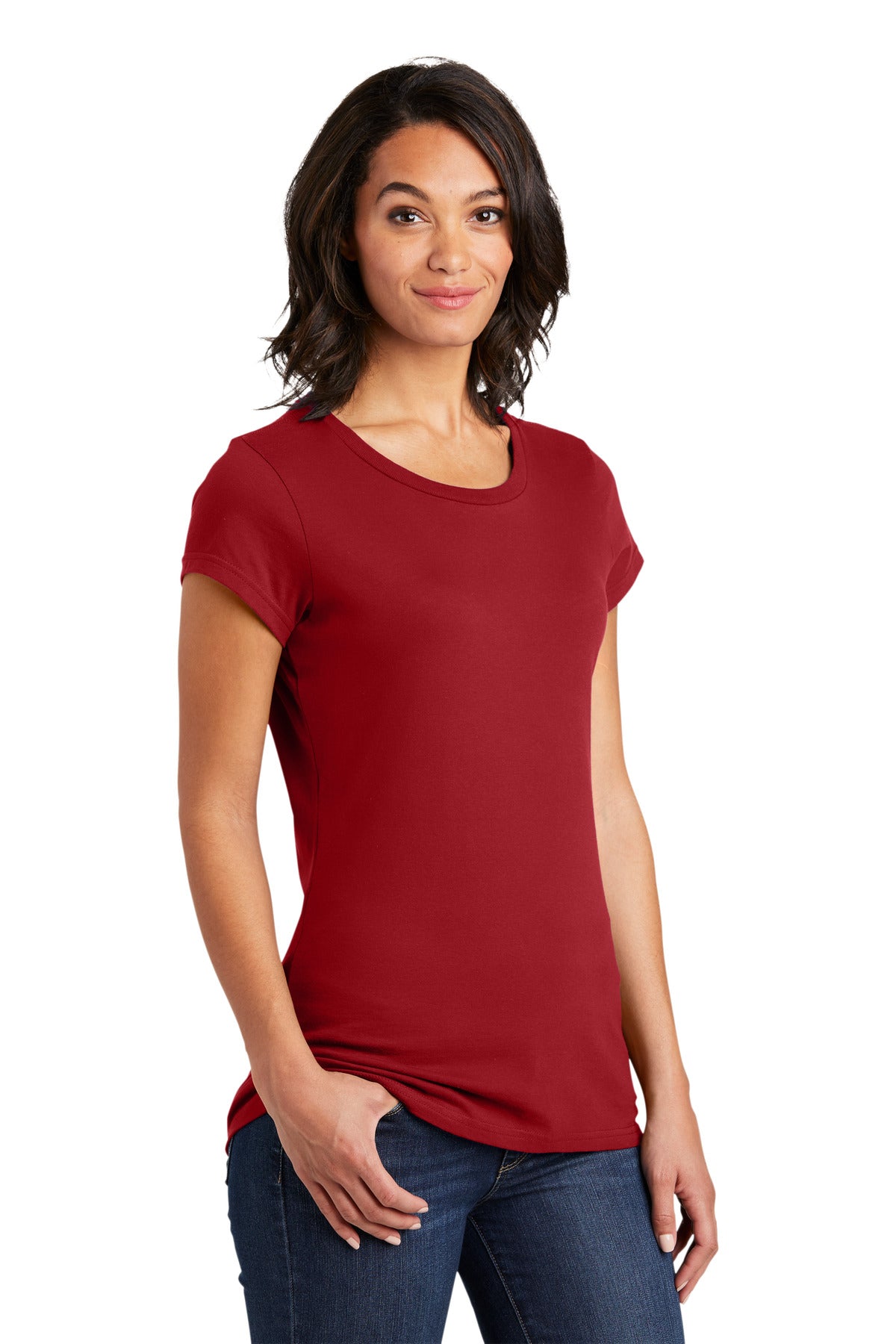 Classic Red District Women's Fitted Very Important Tee . DT6001