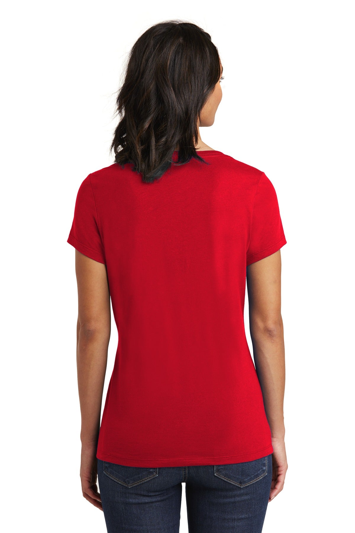 Classic Red District Women's Very Important Tee V-Neck. DT6503