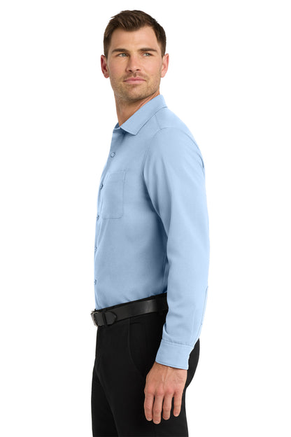 Cloud Blue Port Authority Long Sleeve Performance Staff Shirt W401