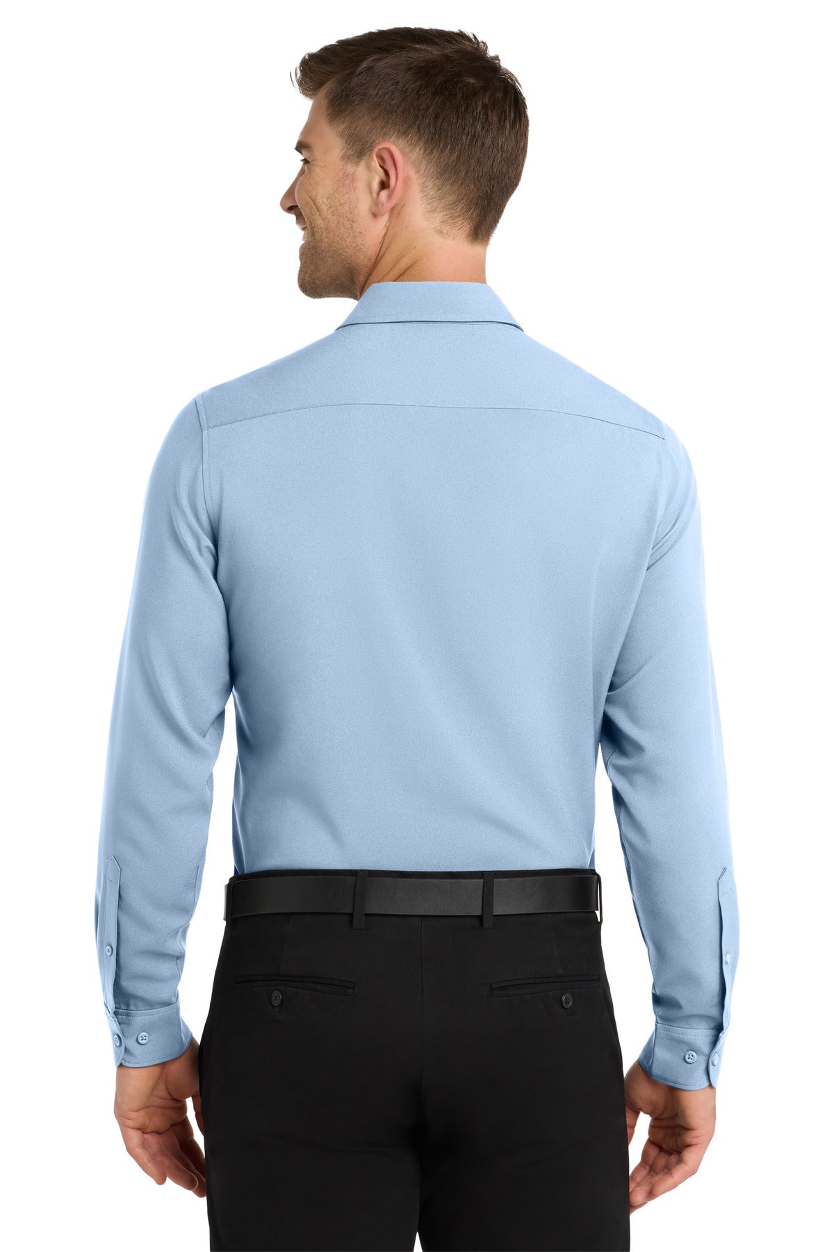 Cloud Blue Port Authority Long Sleeve Performance Staff Shirt W401