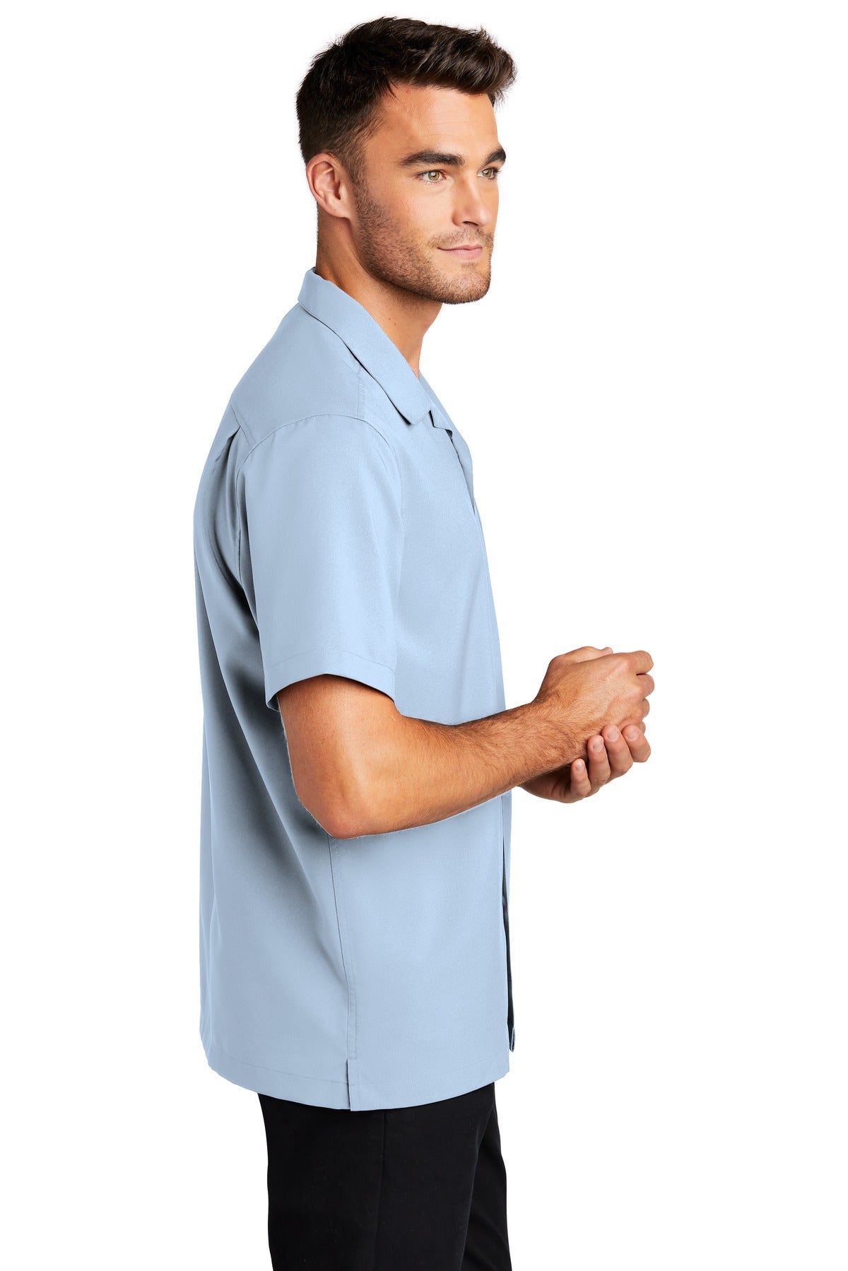 Cloud Blue Port Authority Short Sleeve Performance Staff Shirt W400