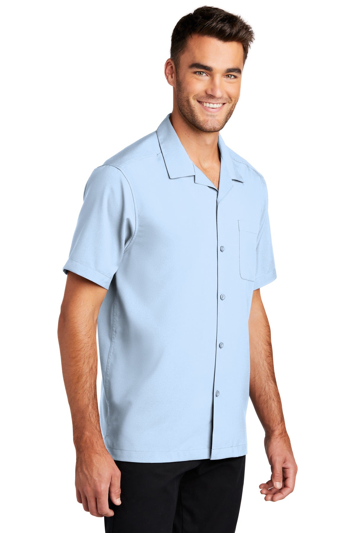 Cloud Blue Port Authority Short Sleeve Performance Staff Shirt W400