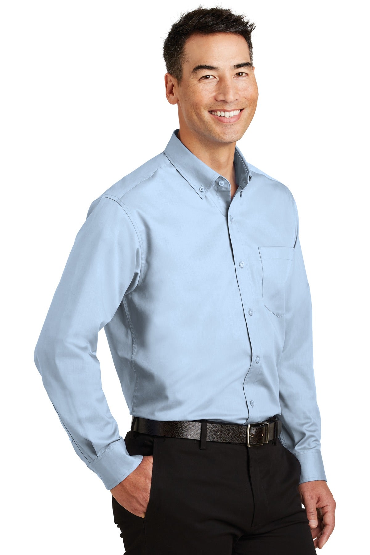 Cloud Blue Port Authority SuperPro Twill Shirt. S663