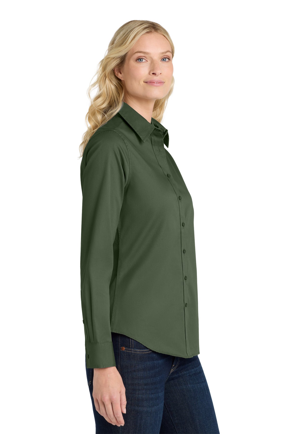 Clover Green Port Authority Women's Long Sleeve Easy Care Shirt. L608