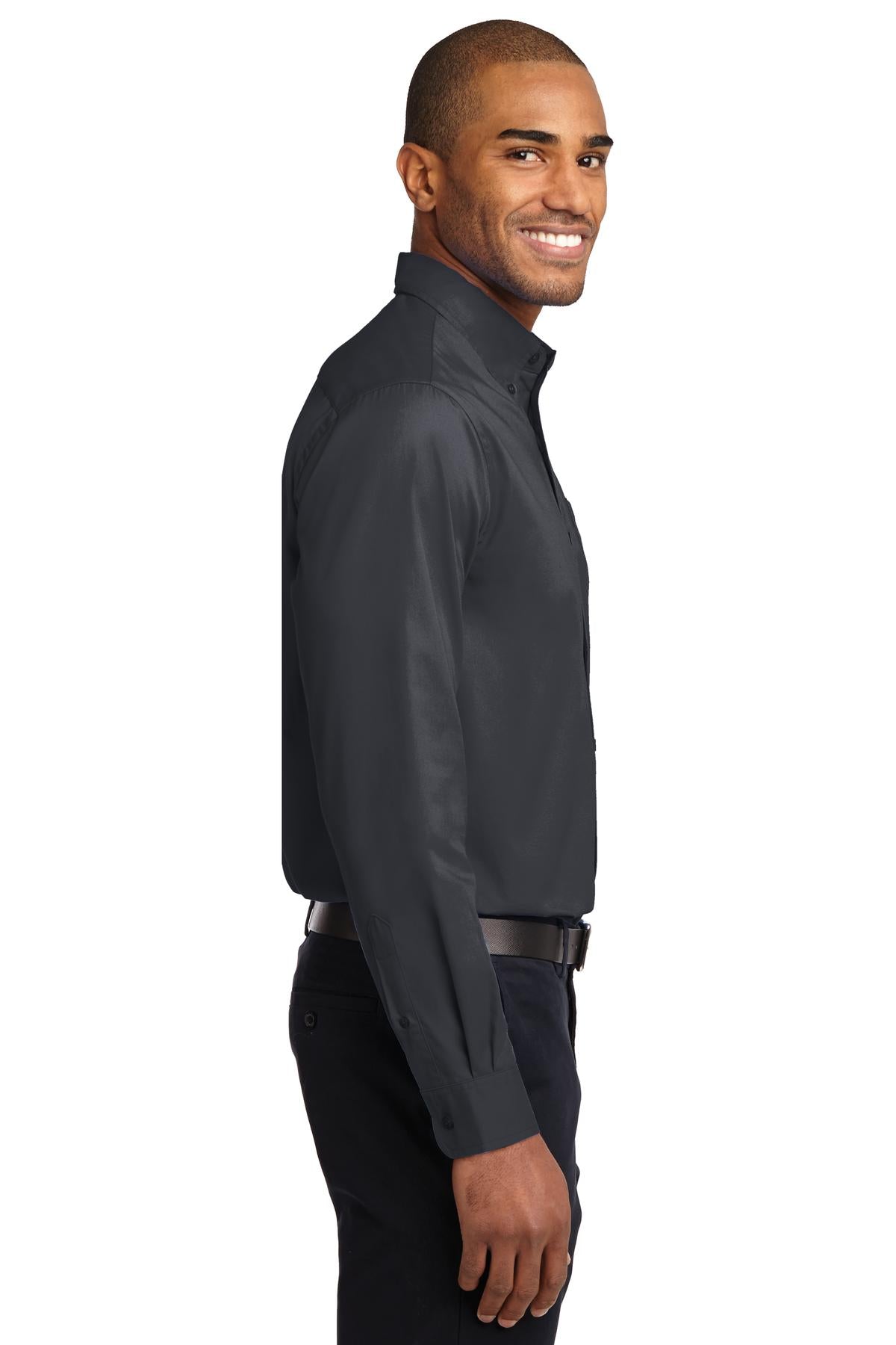 Clsc Nvy/LtStn Port Authority Extended Size Long Sleeve Easy Care Shirt S608ES