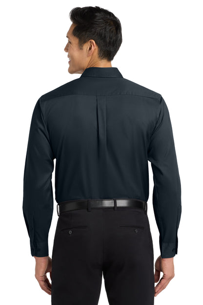 Clsc Nvy/LtStn Port Authority Extended Size Long Sleeve Easy Care Shirt S608ES