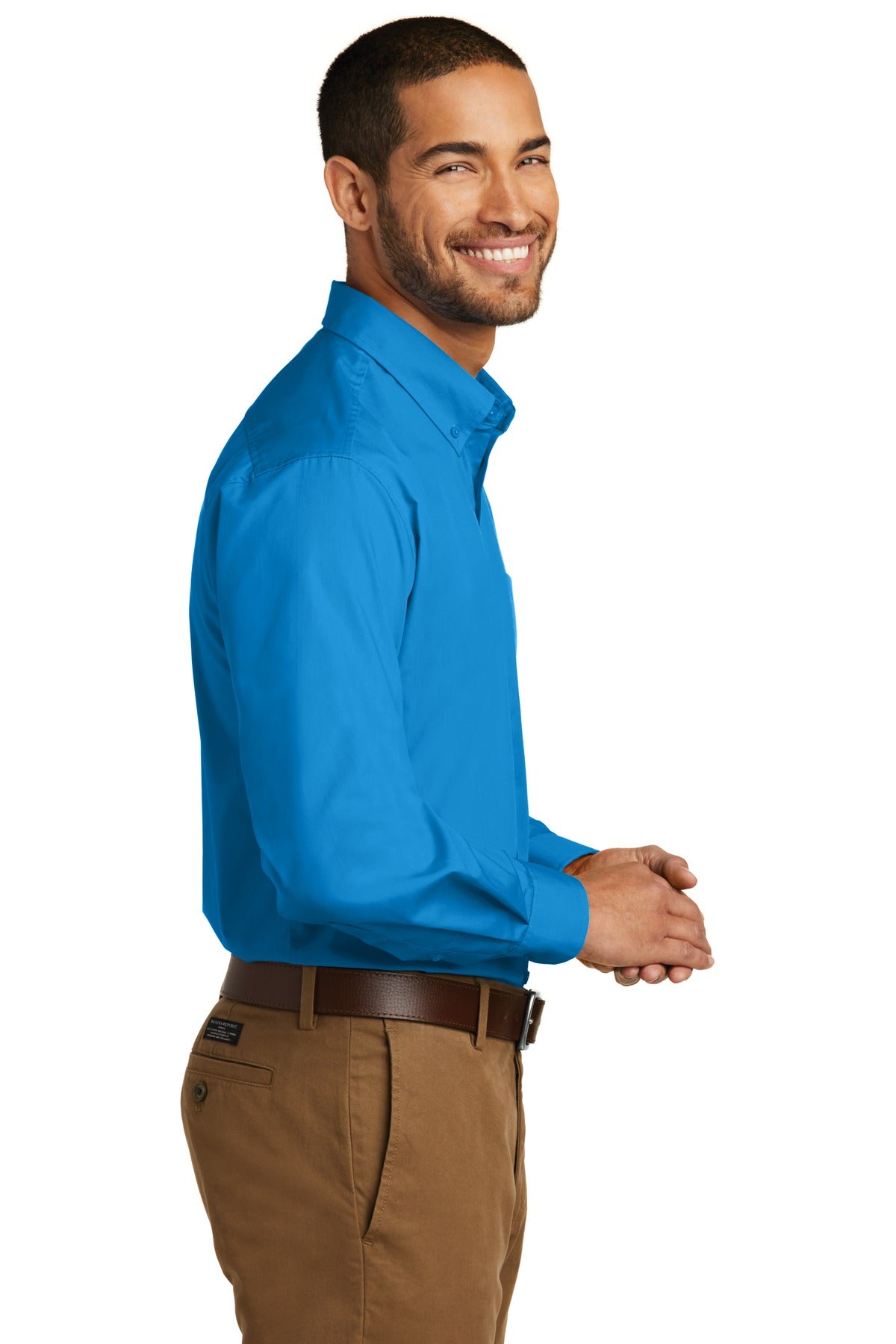 Coastal Blue Port Authority Long Sleeve Carefree Poplin Shirt. W100