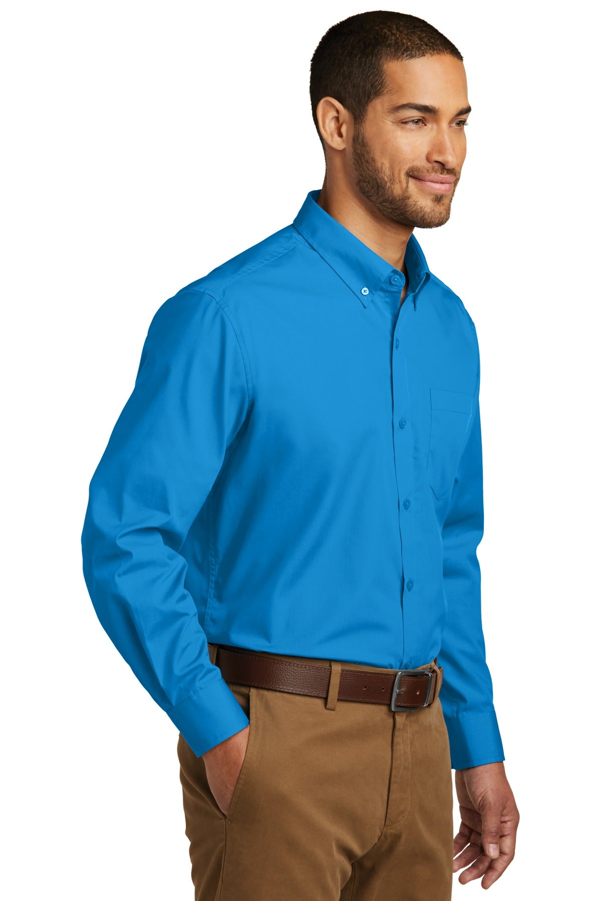 Coastal Blue Port Authority Long Sleeve Carefree Poplin Shirt. W100