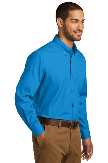 Coastal Blue Port Authority Long Sleeve Carefree Poplin Shirt. W100