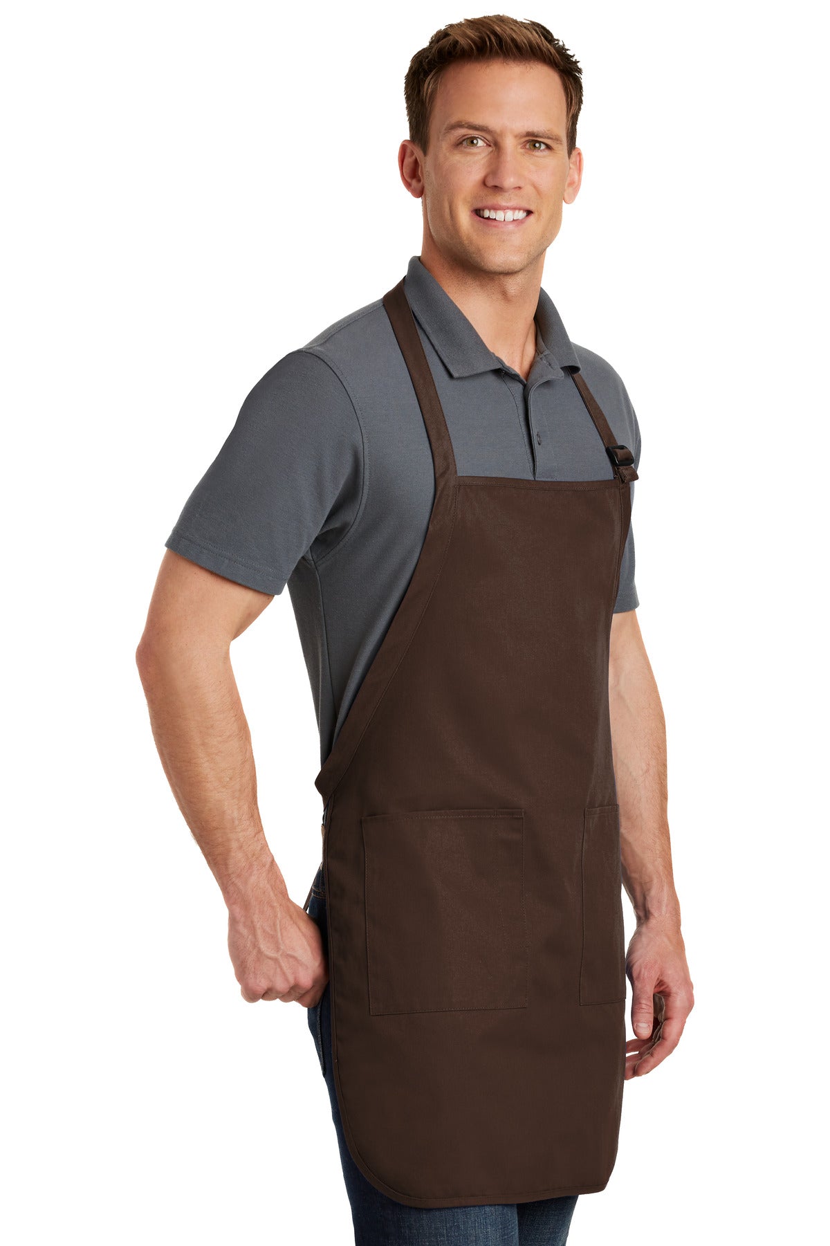 Coffee Bean Port Authority Full-Length Apron with Pockets. A500