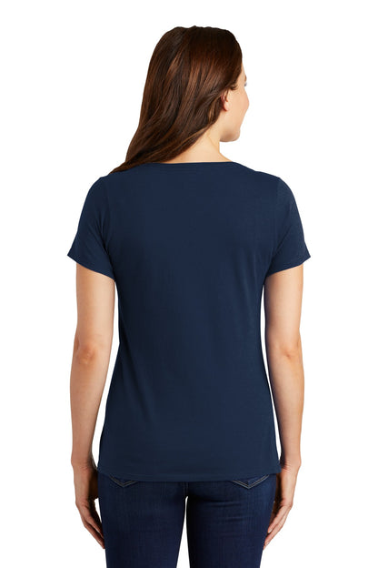 College Navy Nike Women's Dri-FIT Cotton/Poly Scoop Neck Tee. NKBQ5234