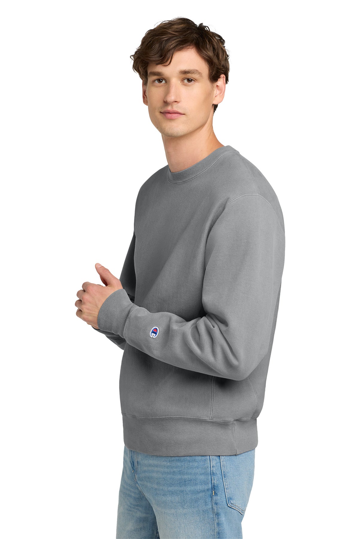 Concrete Champion Reverse Weave Garment-Dyed Crewneck Sweatshirt. GDS149