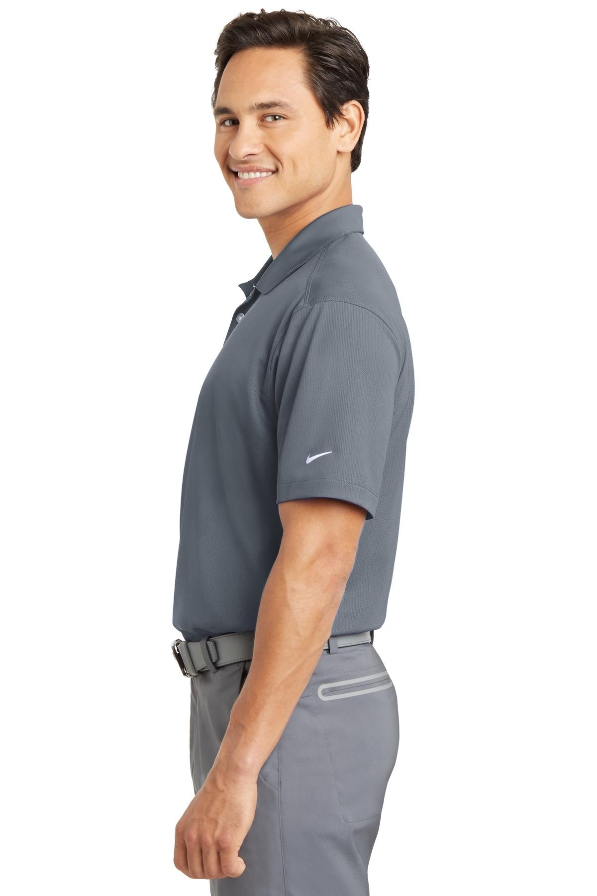 Cool Grey Nike Dri-FIT Vertical Mesh Polo. 637167