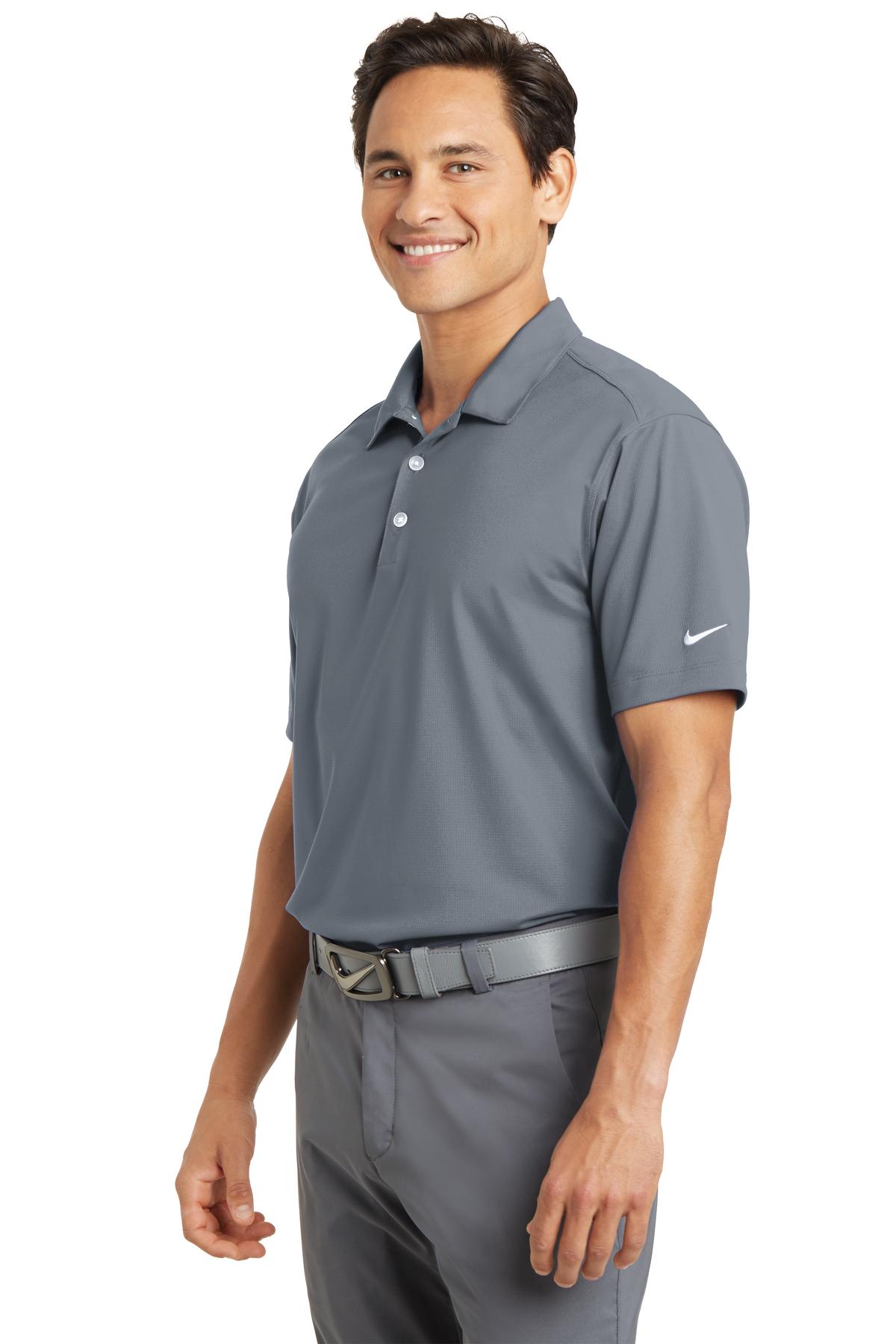 Cool Grey Nike Dri-FIT Vertical Mesh Polo. 637167