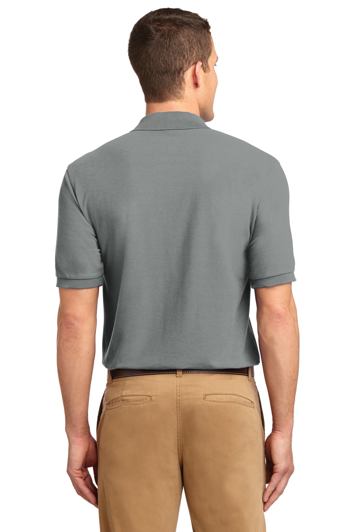 Cool Grey Port Authority Tall Silk Touch Polo. TLK500