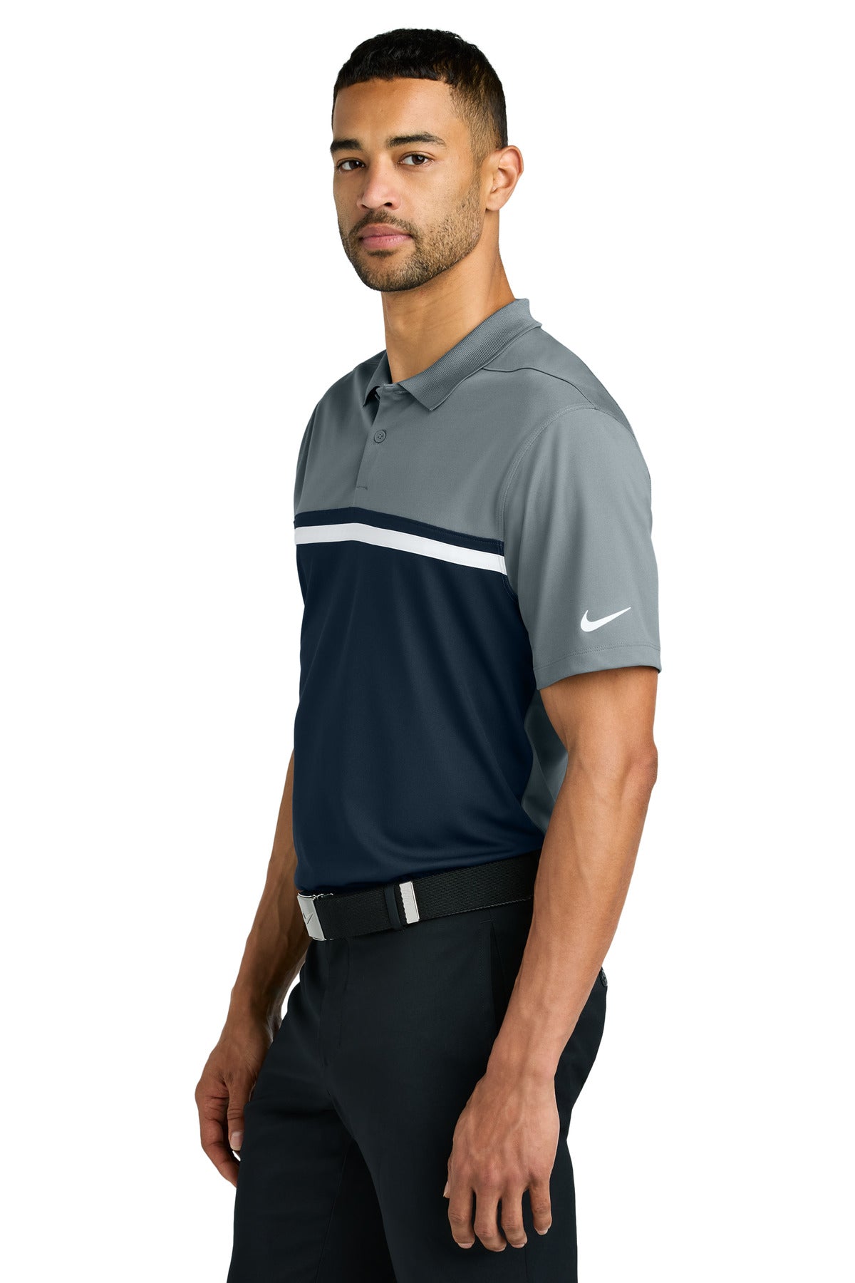 CoolG/Nv/W Nike Dri-FIT Victory Colorblock Polo NKFQ3968