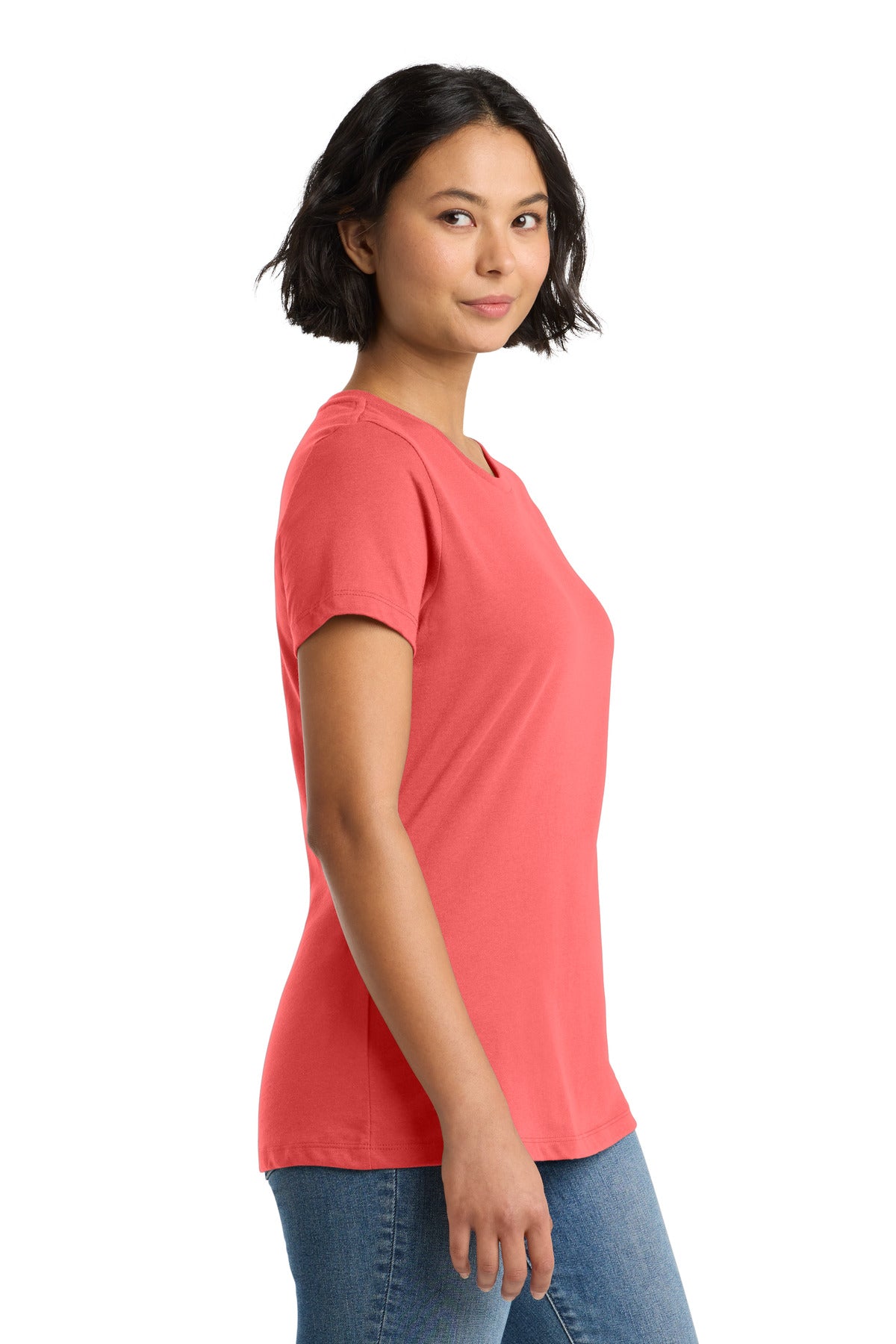 Coral District Women's Perfect Weight Tee. DM104L