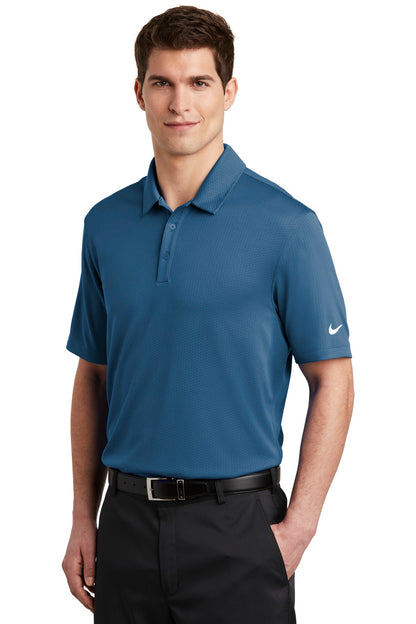 Court Blue Nike Dri-FIT Hex Textured Polo. NKAH6266