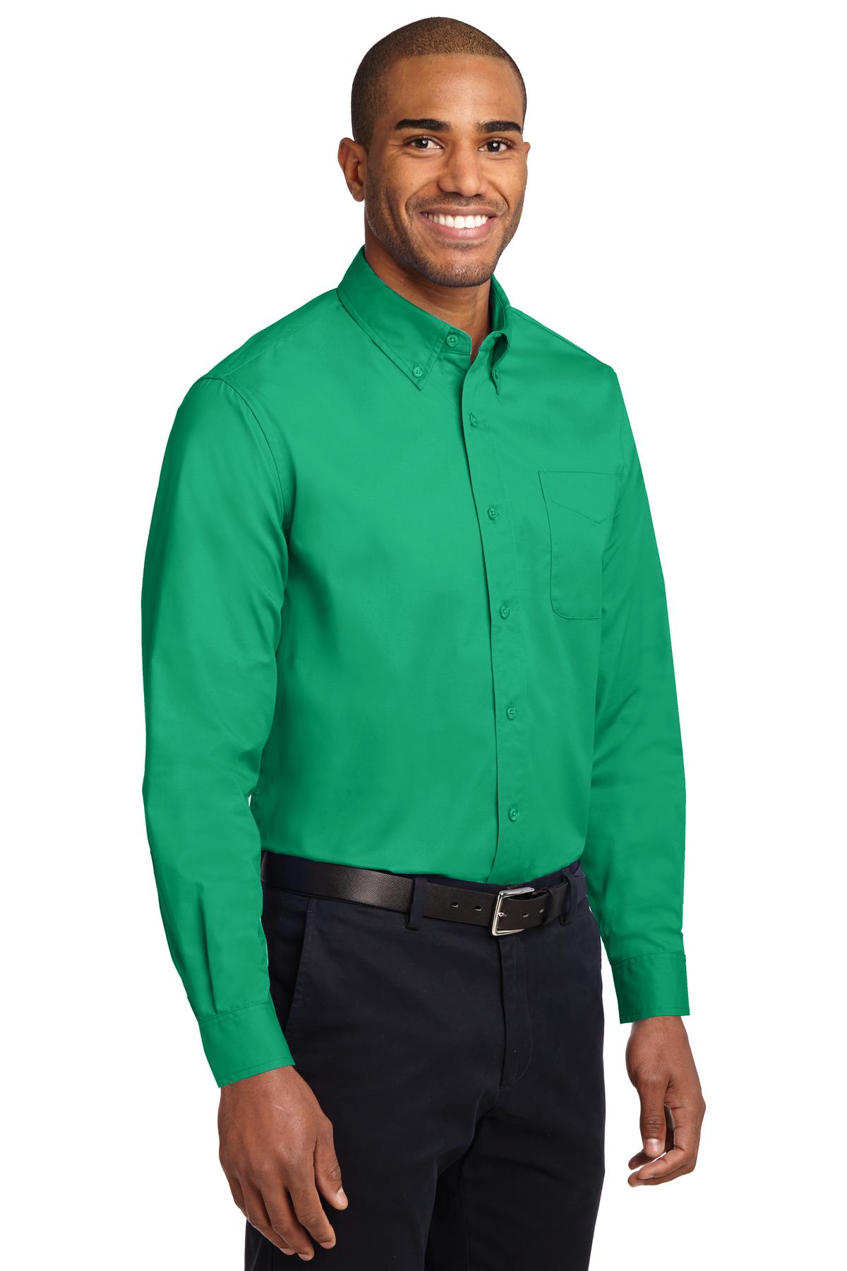 Court Green Port Authority Extended Size Long Sleeve Easy Care Shirt S608ES