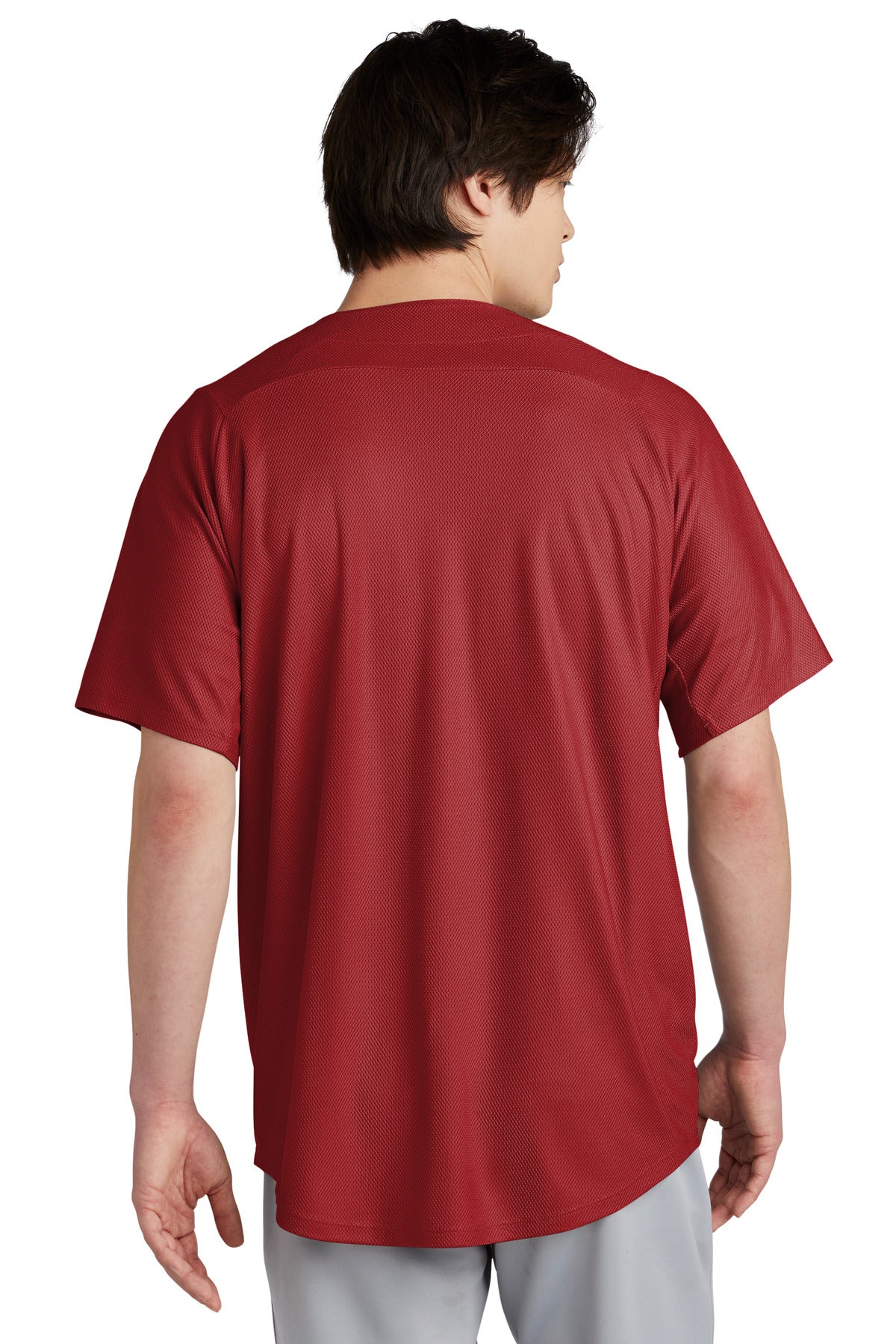 Crimson New Era Diamond Era Full-Button Jersey. NEA220