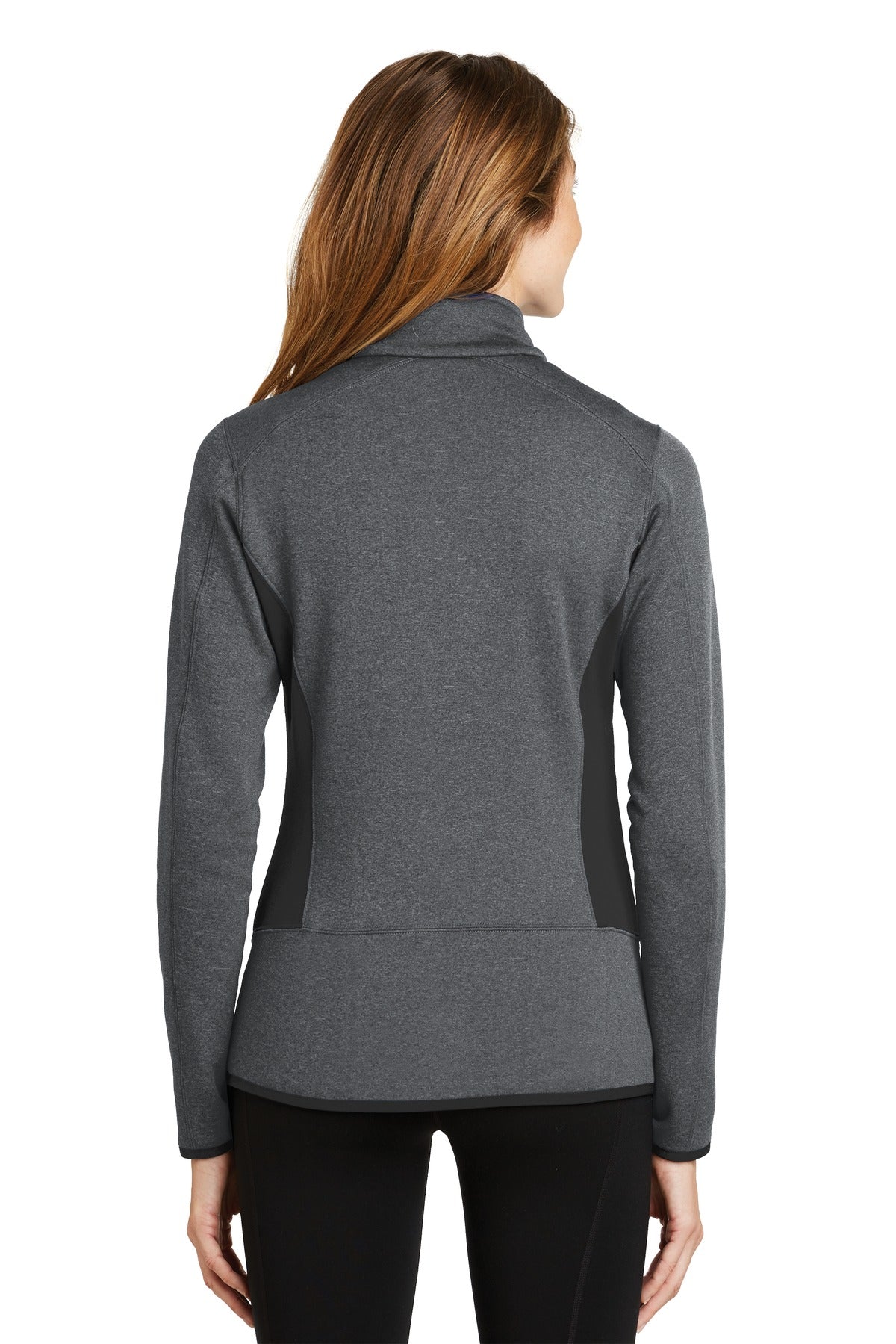 Dark Char Hthr Eddie Bauer Women's Full-Zip Heather Stretch Fleece Jacket. EB239