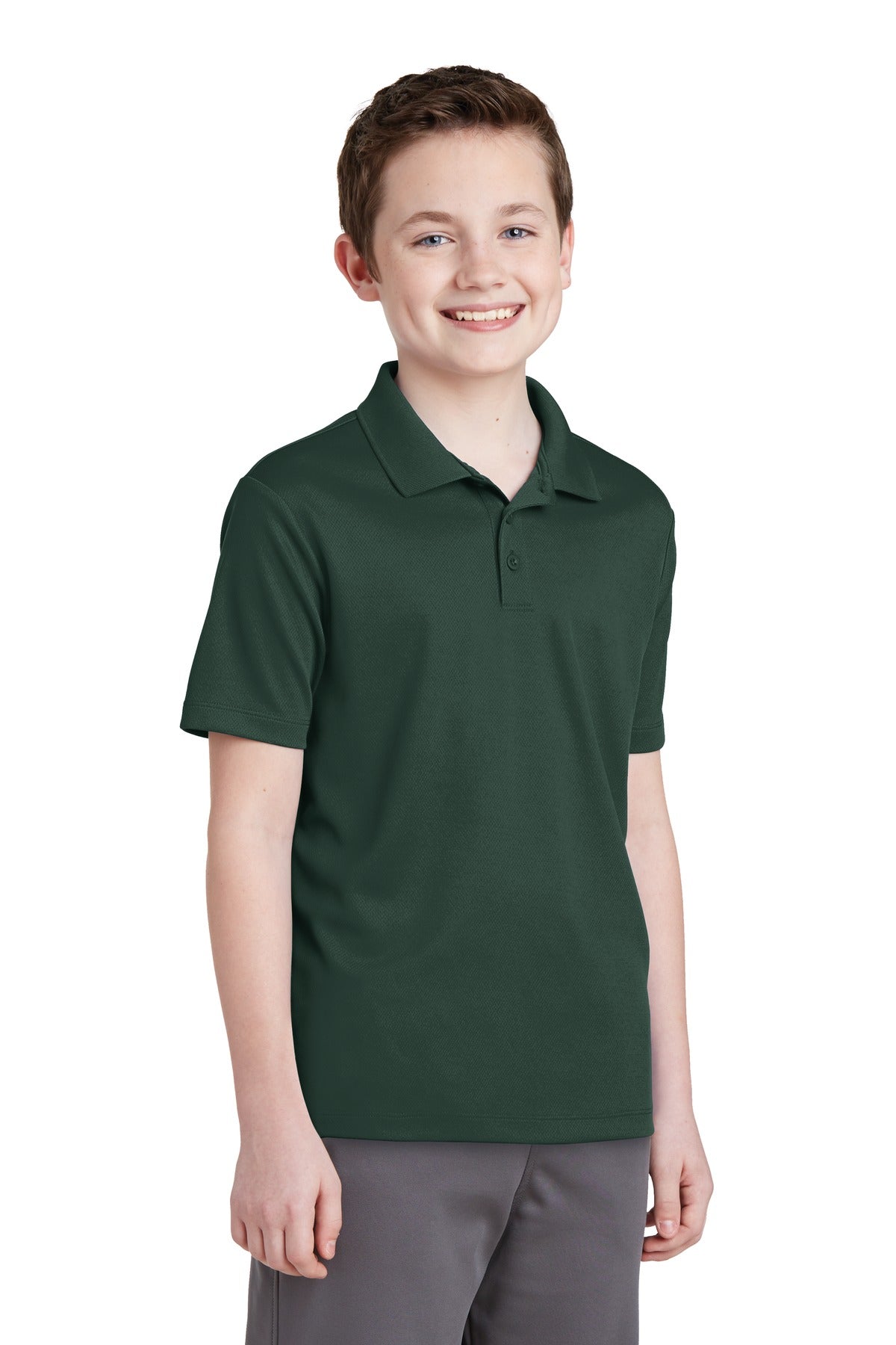 Dark Forest Gn Sport-Tek Youth PosiCharge RacerMesh Polo. YST640