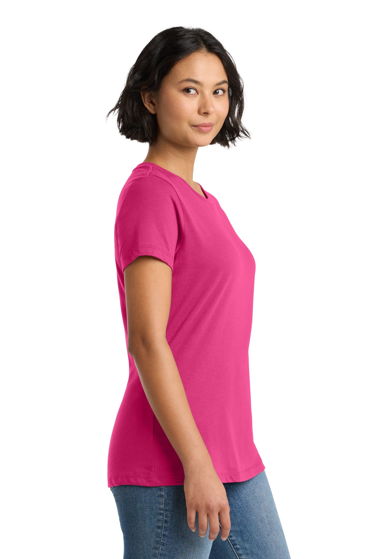 Dark Fuchsia District Women's Perfect Weight Tee. DM104L