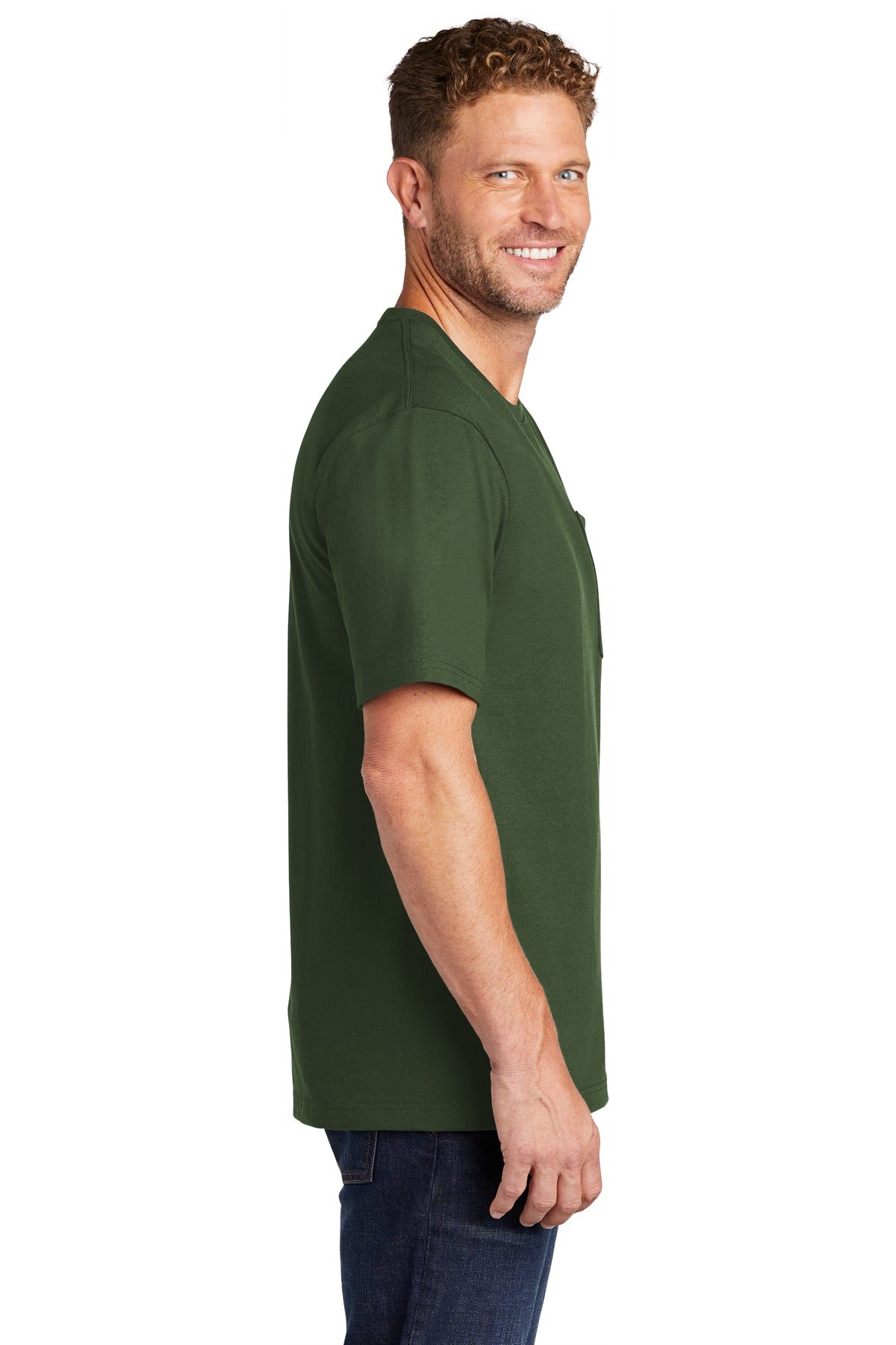 Dark Green CornerStone Workwear Pocket Tee CS430