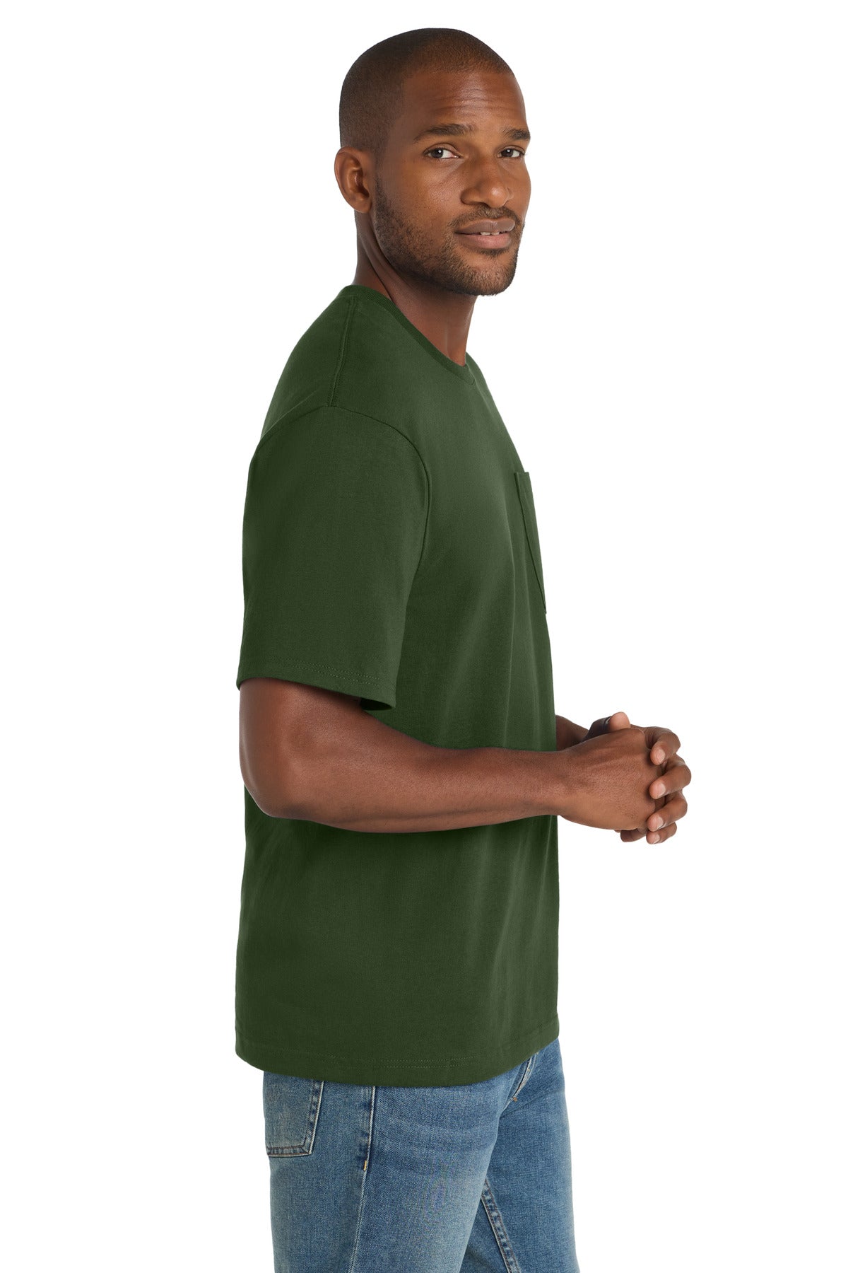 Dark Green CornerStone Workwear Pocket Tee CS430