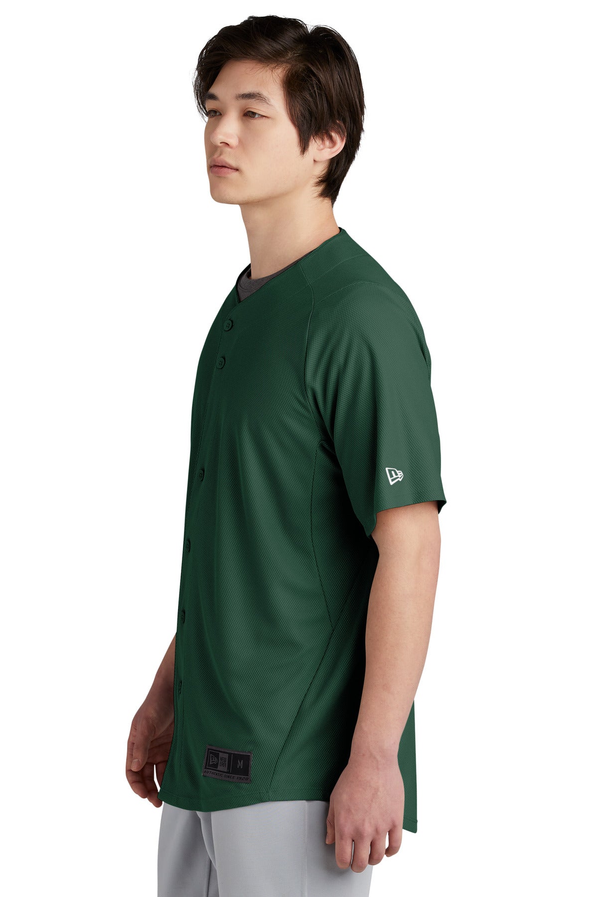 Dark Green New Era Diamond Era Full-Button Jersey. NEA220