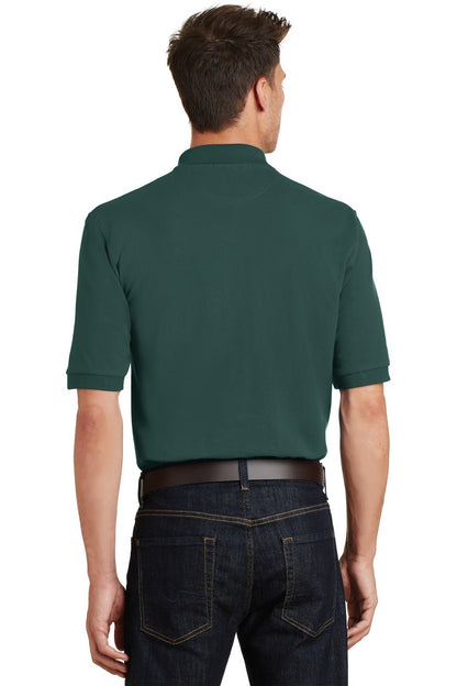 Dark Green Port Authority Heavyweight Cotton Pique Polo with Pocket. K420P