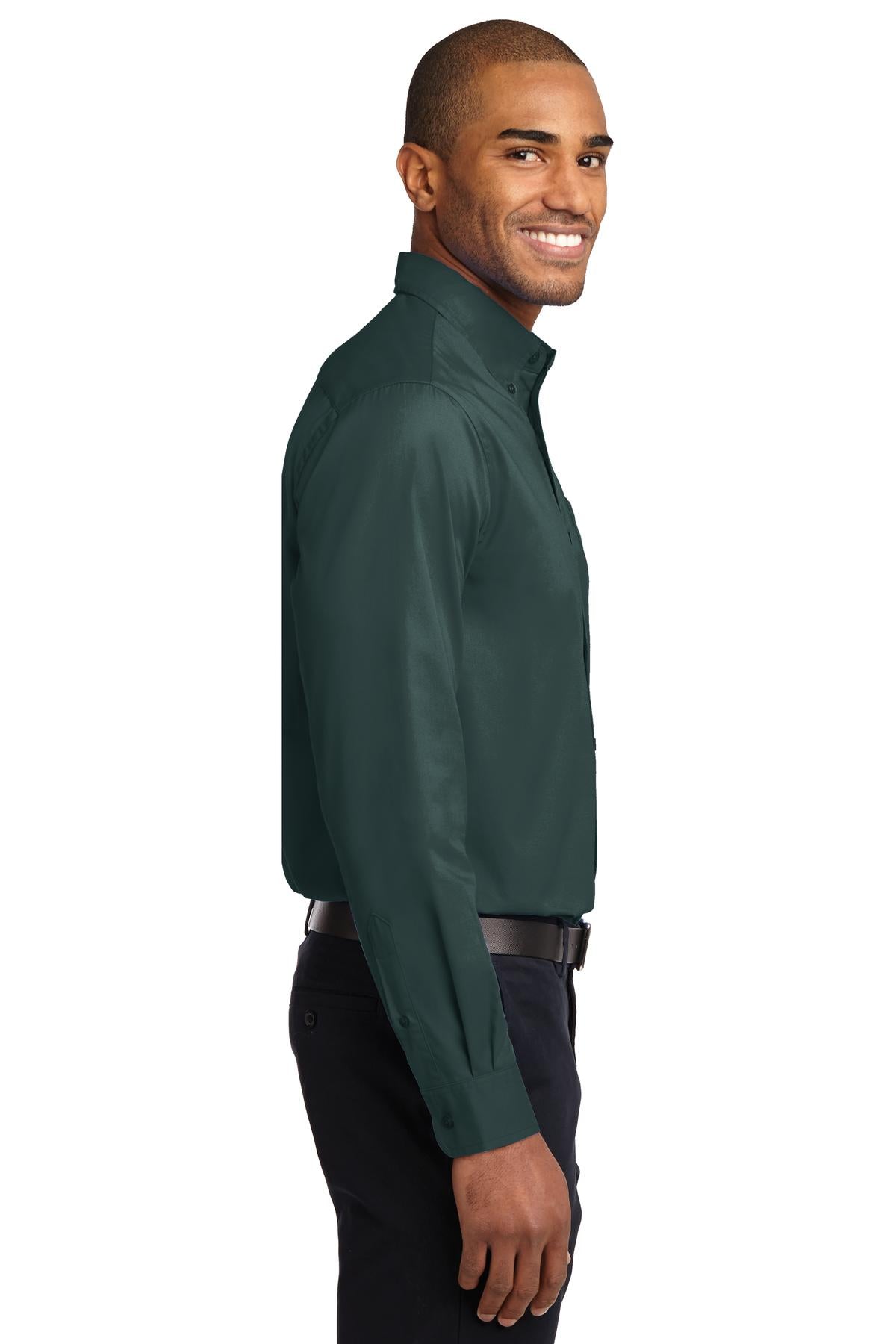 Dark Green Port Authority Tall Long Sleeve Easy Care Shirt. TLS608