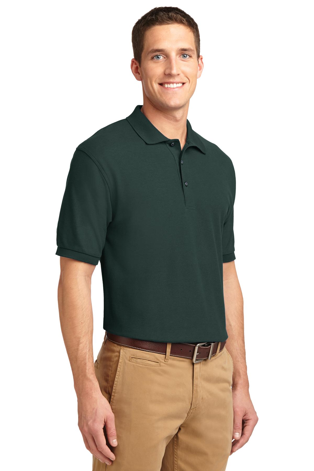Dark Green Port Authority Tall Silk Touch Polo. TLK500