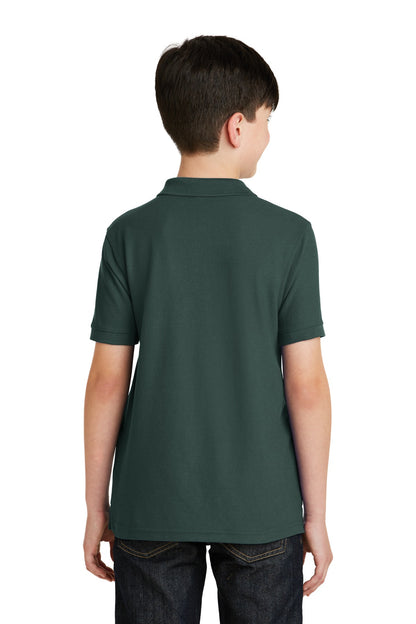 Dark Green Port Authority Youth Silk Touch Polo. Y500